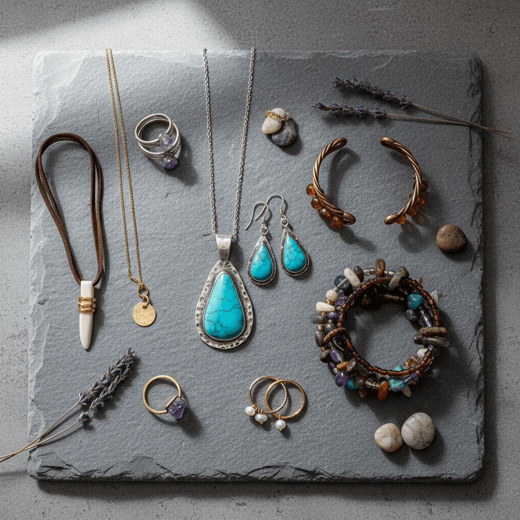 Handcrafted jewelry pieces