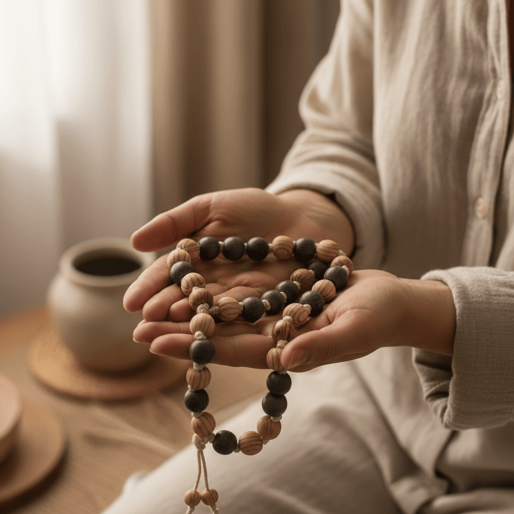 Spiritual beaded bracelet with gemstones